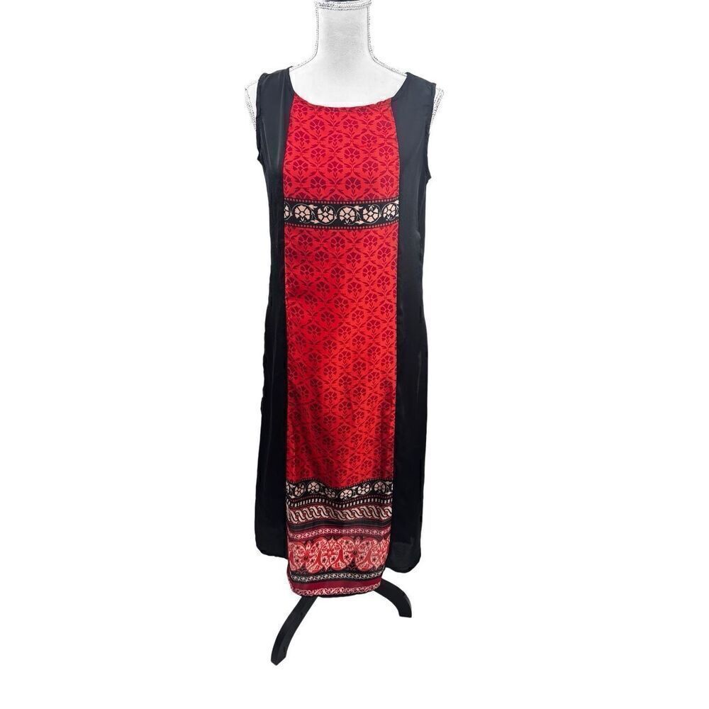Indian Ink sleeveless dress size medium red and black
